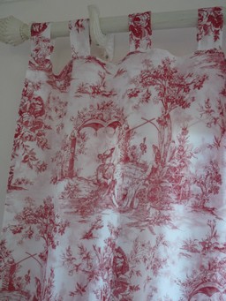 rideau coton toile de JOUY rouge