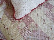 boutis shabby patchwork rouge