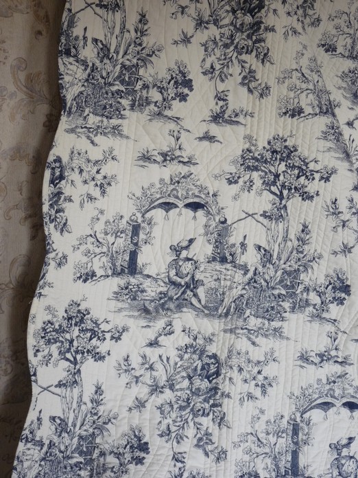  boutis toile de Jouy BLEUE