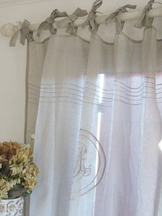 rideaux Voile  lin beige taup
